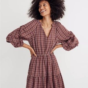 NWT Madewell Seersucker Print Wrap Mini Dress